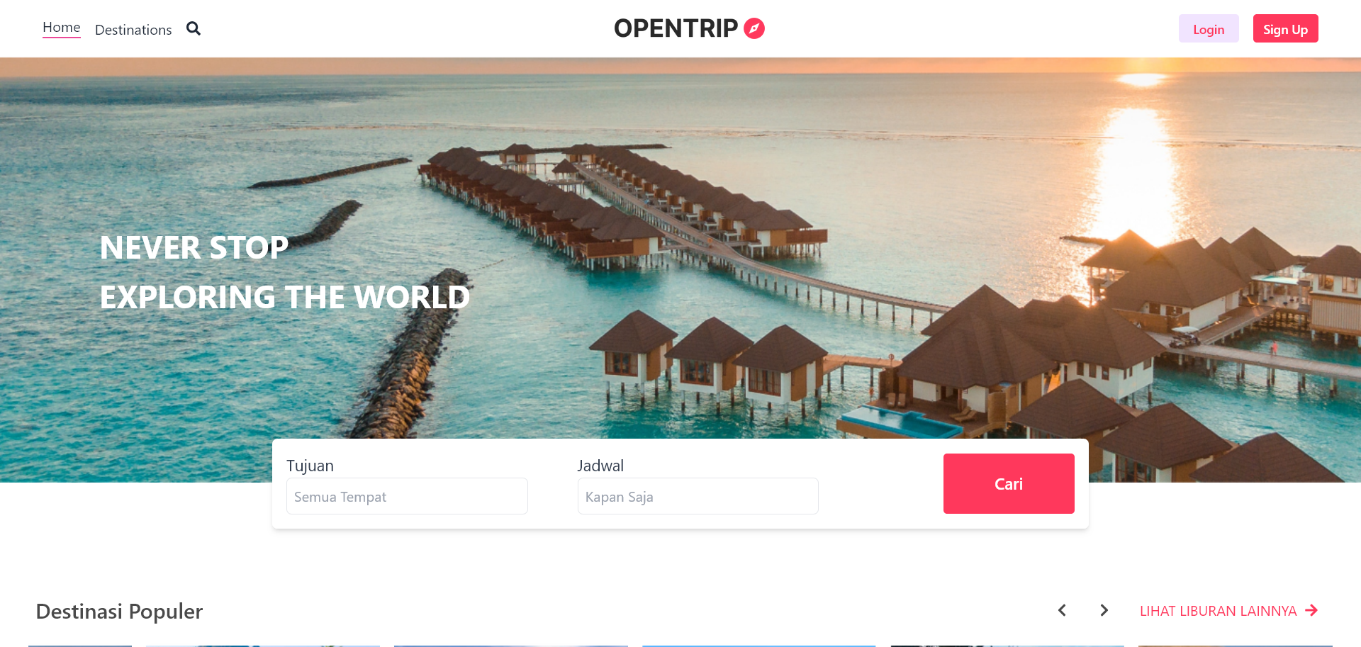 OpenTrip - Travel Website